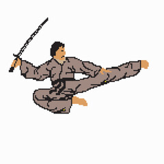 The Vector Karate Jump Pixel Art