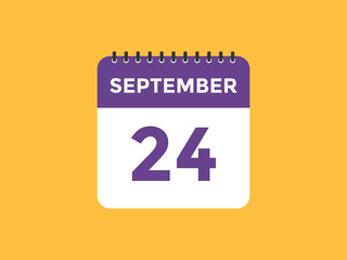 september 24 Calendar icon Design. Calendar Date 24th september. Calendar template 
