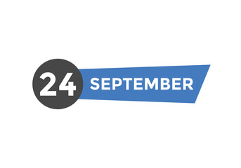 september 24 Calendar icon Design. Calendar Date 24th september. Calendar template 
