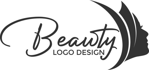 Women face shape beauty logo
