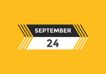 september 24 calendar reminder. 24th september daily calendar icon template. Vector illustration 
