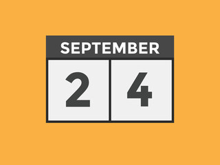 september 24 calendar reminder. 24th september daily calendar icon template. Vector illustration 
