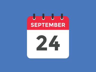 september 24 calendar reminder. 24th september daily calendar icon template. Vector illustration 
