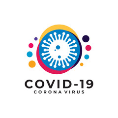 corona virus logo vector design template