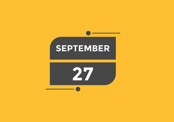 september 27 Calendar icon Design. Calendar Date 27th september. Calendar template 
