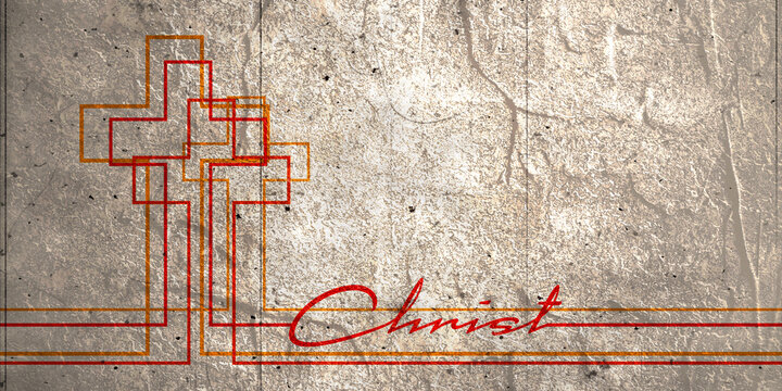 Christianity concept illustration. Cross and Christ word