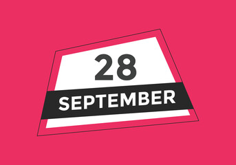 september 28 calendar reminder. 28th september daily calendar icon template. Vector illustration 
