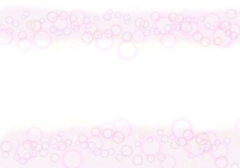 ピンク色の水彩の水玉フレーム