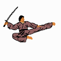 The Karate Jump Pixel Art