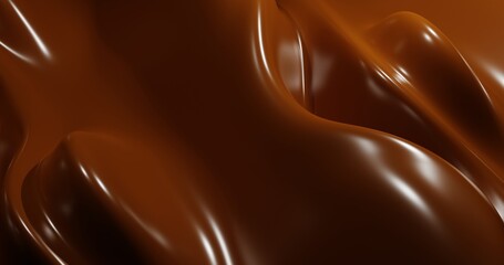 Splash of chocolate abstract background, isolated 3d rendering