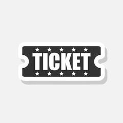 Ticket sticker icon isolated on white background