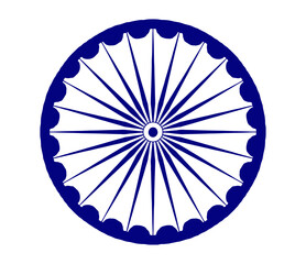 Happy Independence Day Hand Drawn Ashoka Chakra wheel Vector Illustration. Indian National Holiday 15 August Digital sketch Graphic Resource. Grunge Texture Rough shape Asoka chakra drawing template