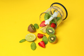 Concept of cooking tasty food, cooking with blender