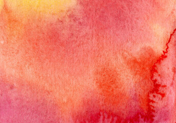 Pink yellow red abstract watercolor background