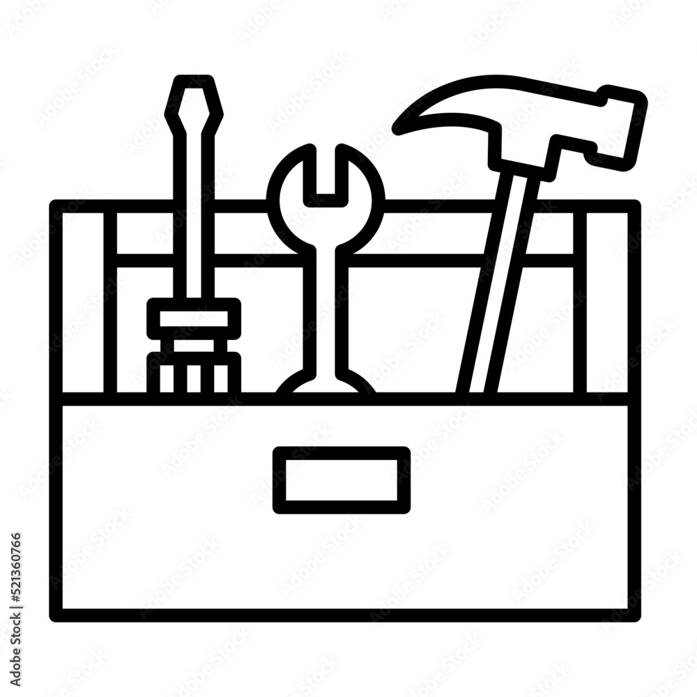 Wall mural Tool Box Line Icon