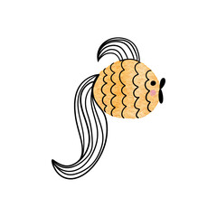 Watercolor cute fish