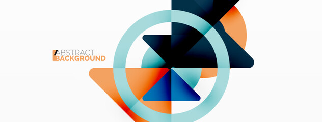 Creative geometric wallpaper. Minimal abstract background. Triangles and circles composition vector illustration for wallpaper banner background or landing page