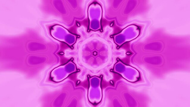 Dreamy pink journey deeper into a calm peaceful state of mind - seamless looping trippy kaleidoscope corridor background for melodic psychill, time lapse chillout vj music videos.