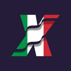 Italy Alphabet Flag X