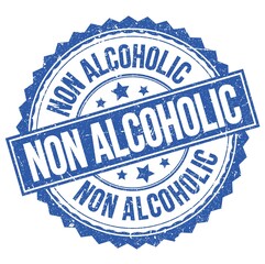 NON ALCOHOLIC text on blue round stamp sign