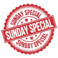 SUNDAY SPECIAL text on red round stamp sign