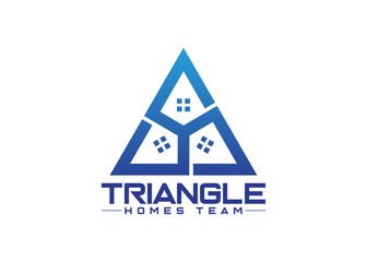 Triangle home team logo template. Unique lamp logo, creative idea vector illustration.