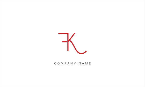 FK, KF Abstract Letters Logo Monogram