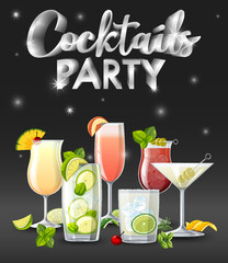 Cocktails Party Sparkling Background