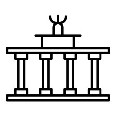 Brandenburg Gate Line Icon - obrazy, fototapety, plakaty
