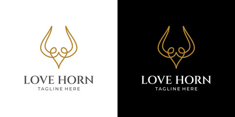 Love Horn Monoline Logo Style