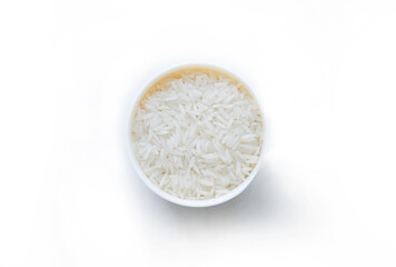 A white jasmine rice isolated on white background. Good for any project.