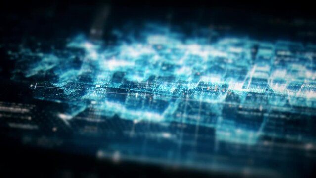 Futuristic hi-tech user interface matrix head up display elements with digital data information display for background computer desktop screen