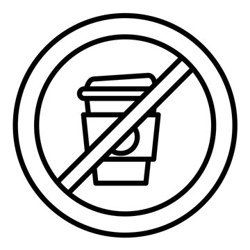 No Caffeine Line Icon