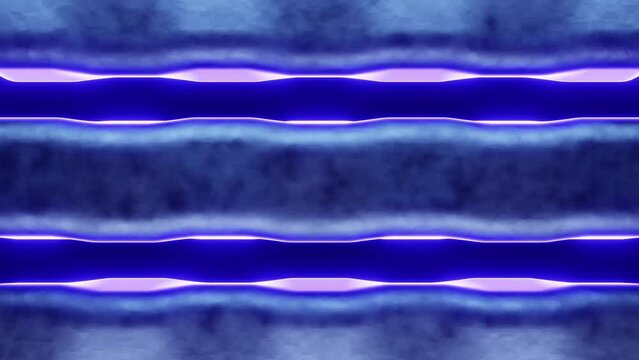 3D animation of blue glowing metal bars background