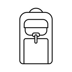 Obraz premium School backpack line icon. Back to school. Vector illustration isolated on white background.