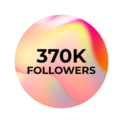 THANK YOU 370K FOLLOWERS CELEBRATION TEMPLATE DESIGN WITH GRADIENT COLOR VECTOR