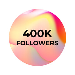 THANK YOU 400K FOLLOWERS CELEBRATION TEMPLATE DESIGN WITH GRADIENT COLOR VECTOR