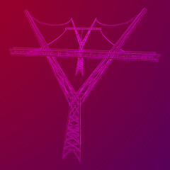 Obraz na płótnie Canvas Power transmission tower high voltage pylon wireframe