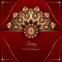 red and gold, luxury mandala background