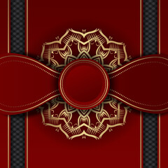 luxury mandala background  red and gold  vector design