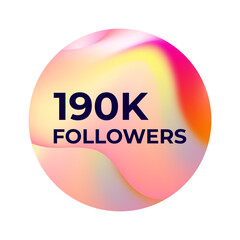 THANK YOU 190K FOLLOWERS CELEBRATION TEMPLATE DESIGN WITH GRADIENT COLOR VECTOR