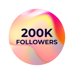 THANK YOU 200K FOLLOWERS CELEBRATION TEMPLATE DESIGN WITH GRADIENT COLOR VECTOR