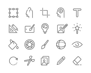 Design and Creativity - Editable Stroke Line Icons