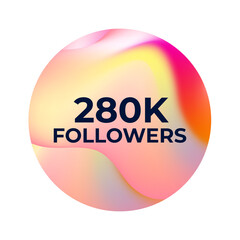 THANK YOU 280K FOLLOWERS CELEBRATION TEMPLATE DESIGN WITH GRADIENT COLOR VECTOR