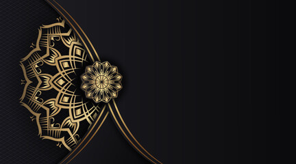 luxury background, with gold mandala decoration