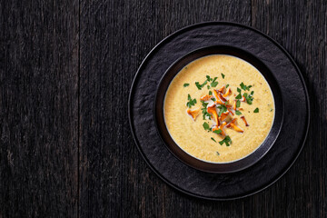 Kanttarellikeitto Finnish Chanterelle Soup in bowl