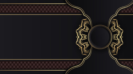 luxury ornamental mandala, dark and gold, design vector