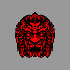 Illustration art lion head ideal for a mascot and tattoo or t shirt graphic logo vector