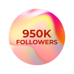 THANK YOU 950K FOLLOWERS CELEBRATION TEMPLATE DESIGN WITH GRADIENT COLOR VECTOR