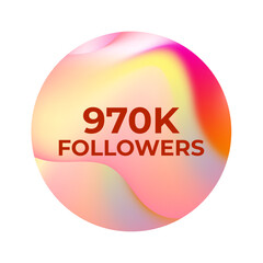 THANK YOU 970K FOLLOWERS CELEBRATION TEMPLATE DESIGN WITH GRADIENT COLOR VECTOR